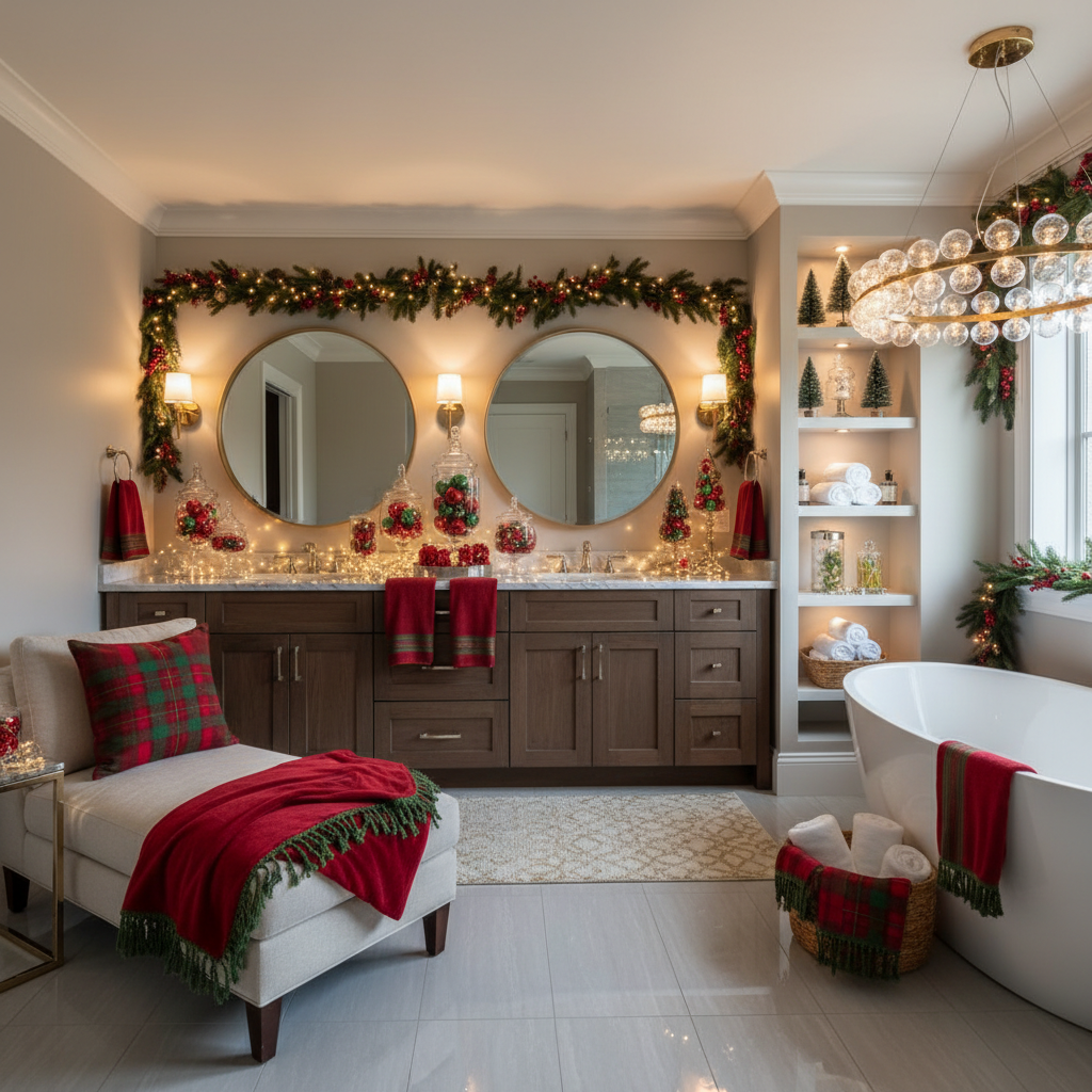 Transitional Christmas Master Bathroom