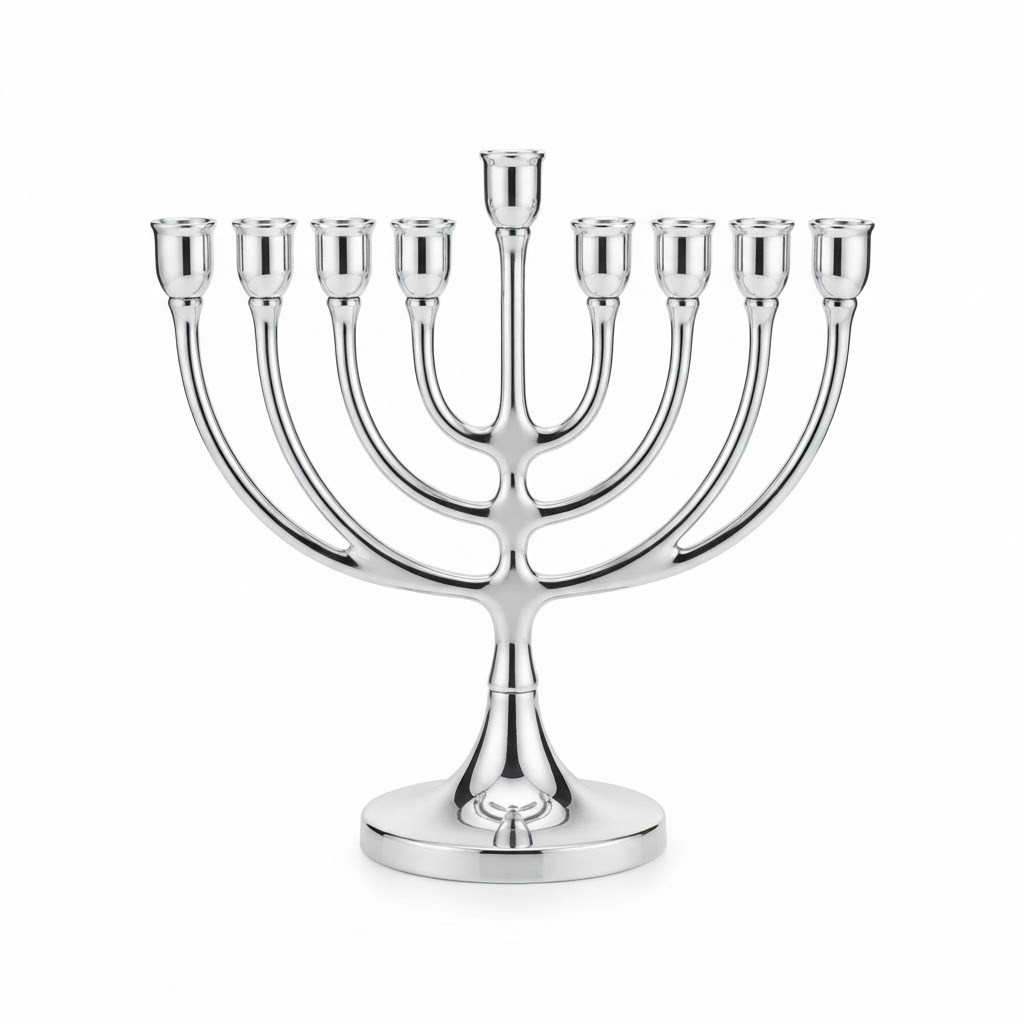 Polished Silver Menorah
