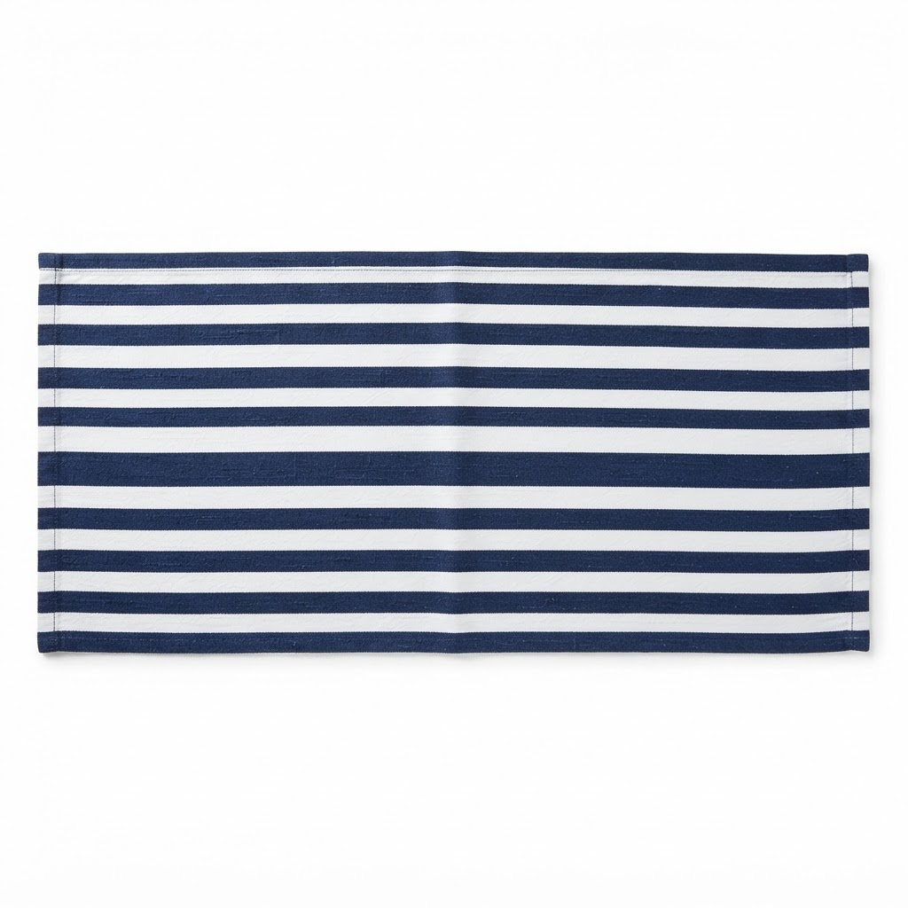 Navy and White Striped Table Runner