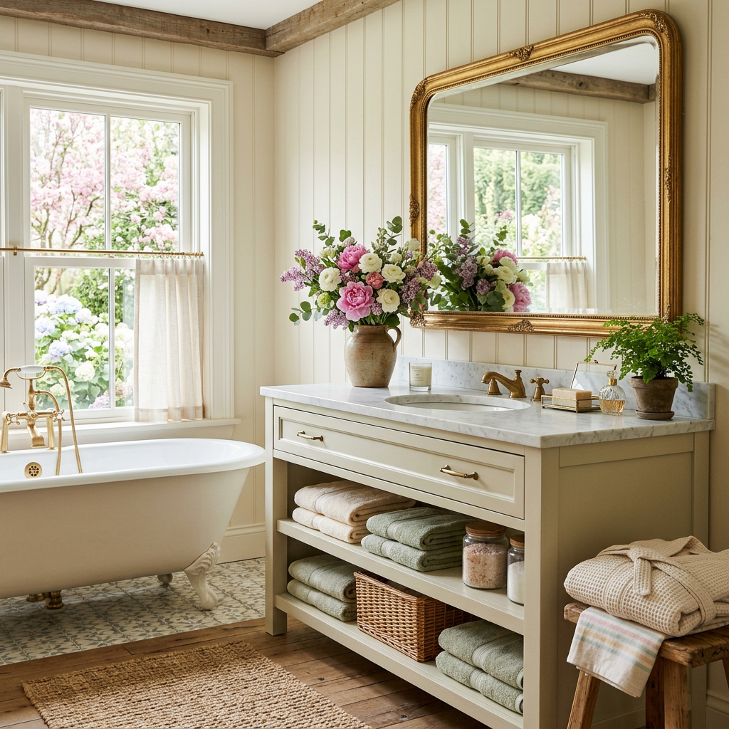 Cottagecore Spring Master Bathroom