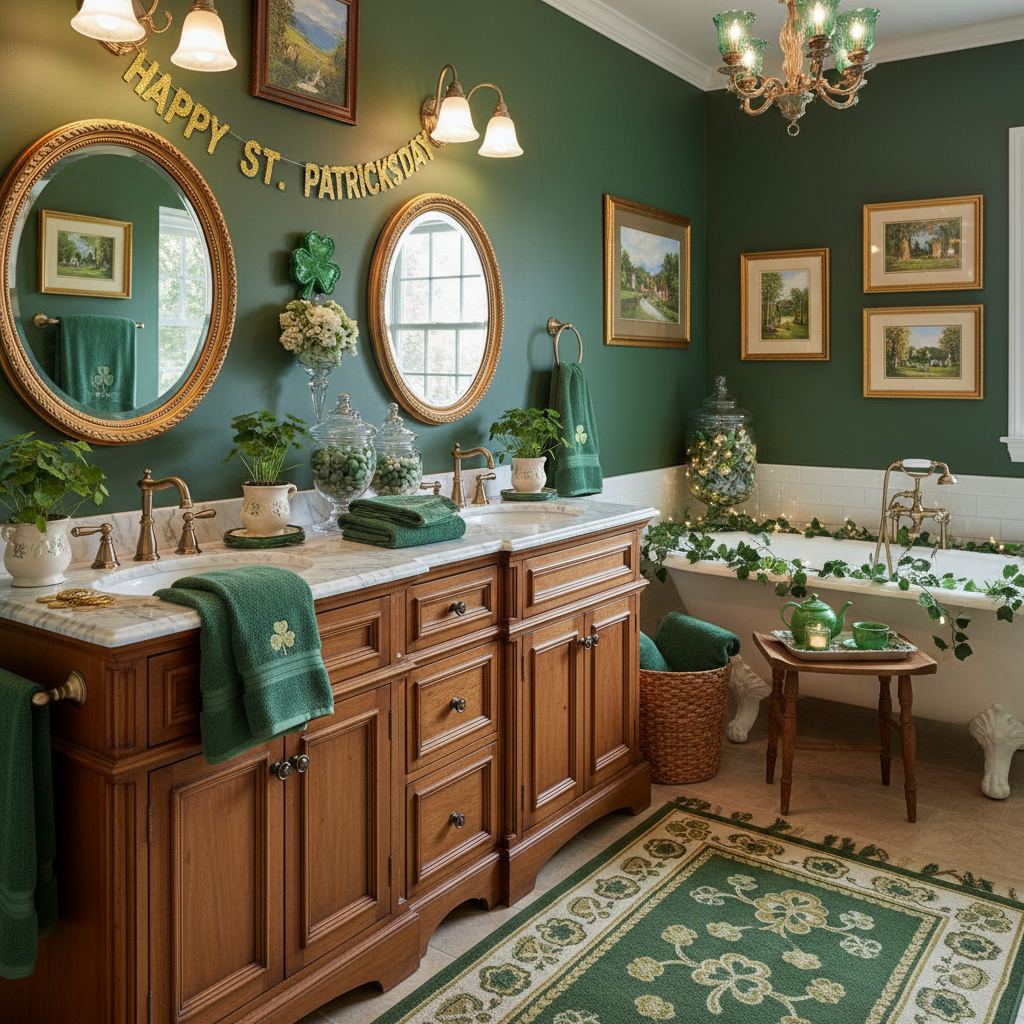 Traditional St. Patrick's Day Master Bathroom