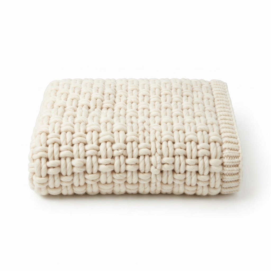 Cozy Cream Chunky Knit Throw