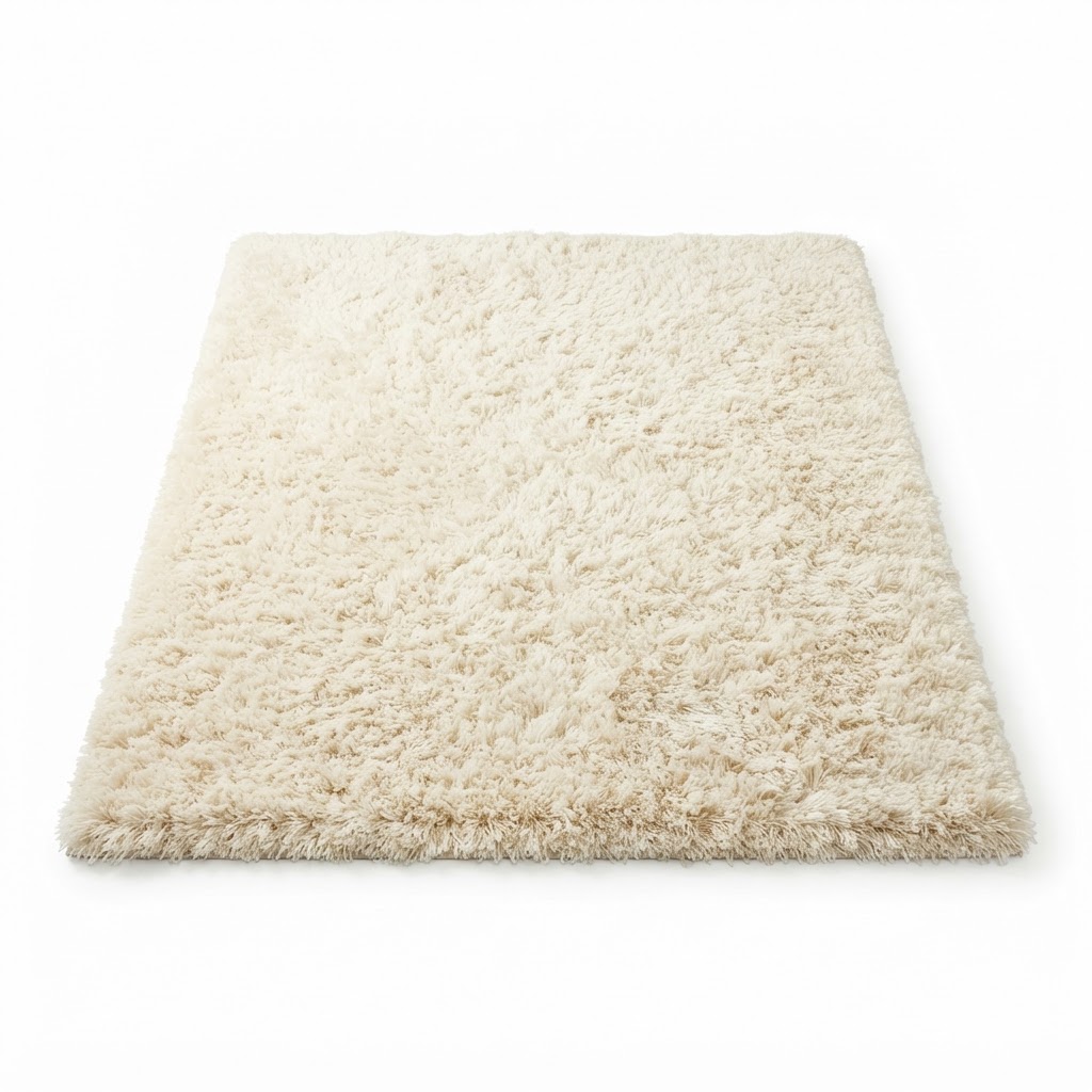 Cream Shag Area Rug