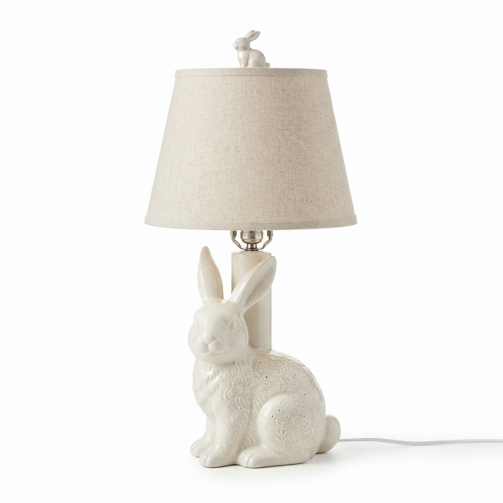 Ceramic Easter Bunny Table Lamp
