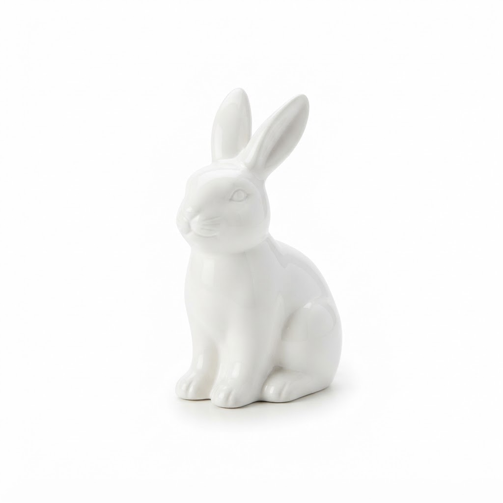 White Ceramic Bunny Figurine