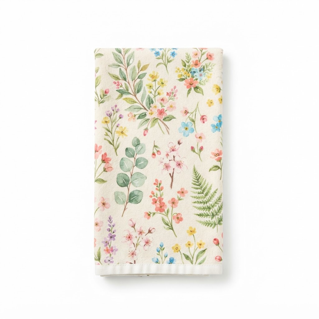 Spring Botanical Printed Hand Towel