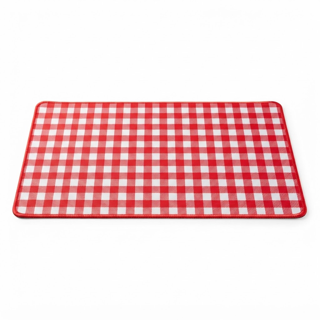 core Red and White Gingham Desk Mat