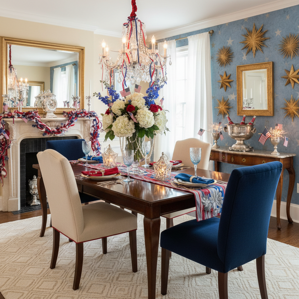 Glam Independence Day (4th of July) Dining Room