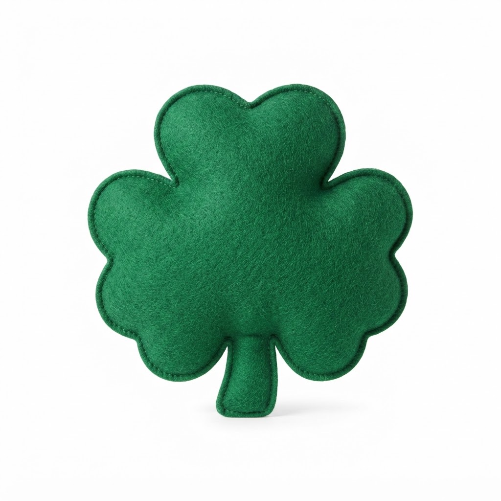 Felt Green Clover Decorative Pillow