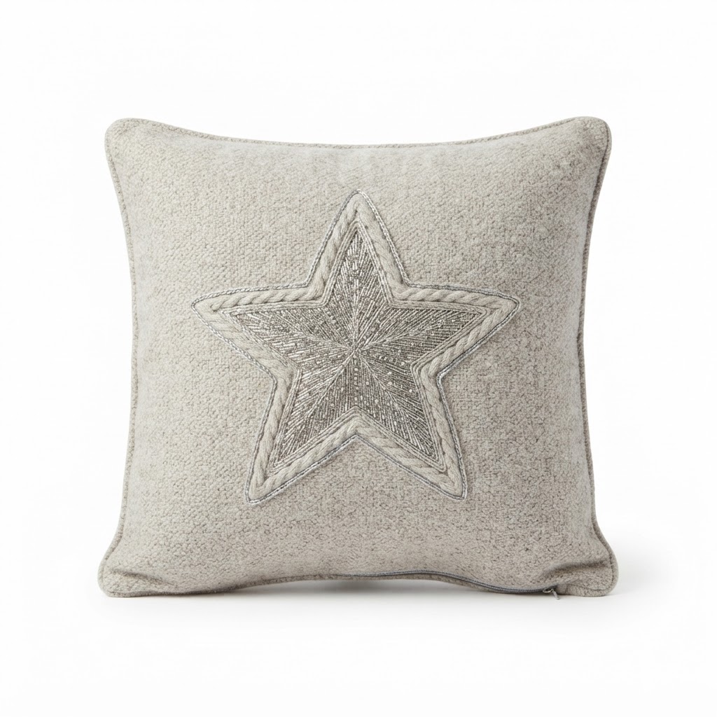 core Silver Star Decorative Pillow