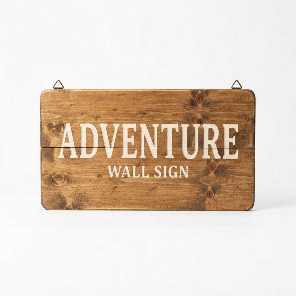 Wooden Adventure Wall Sign