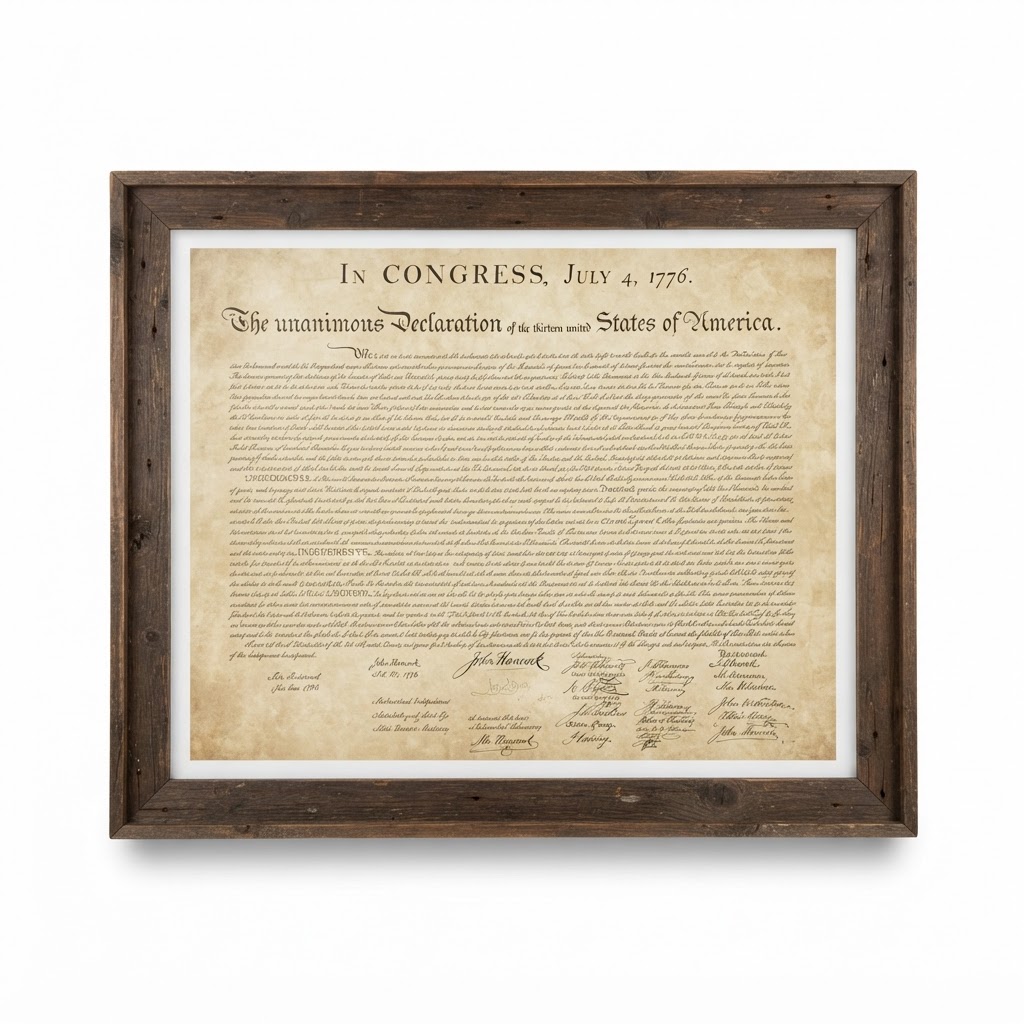 Declaration of Independence Framed Art
