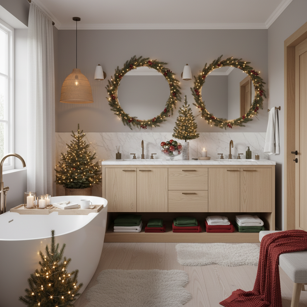 Nordic Christmas Master Bathroom