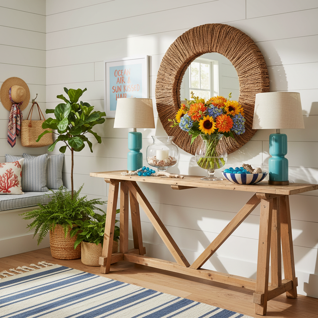 Modern Farmhouse Summer Entryway