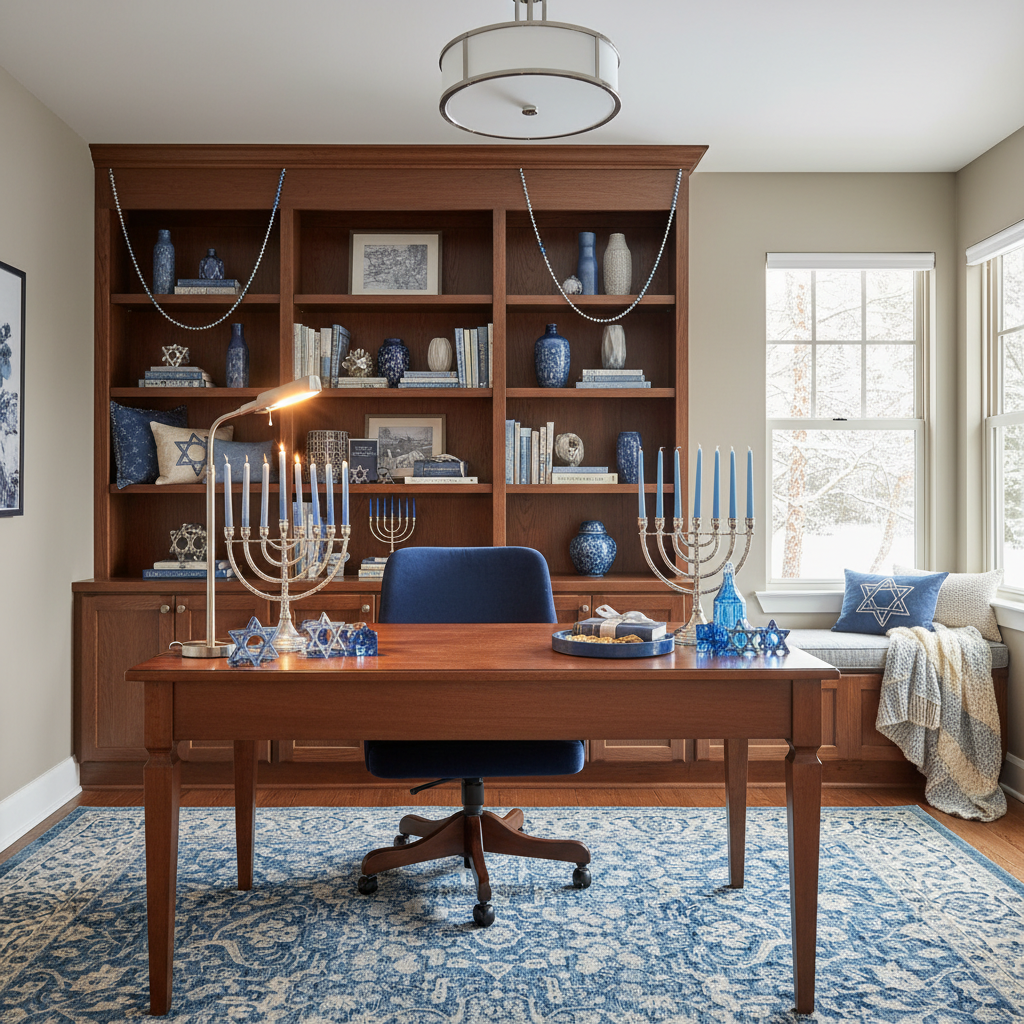 Traditional Hanukkah Home Office