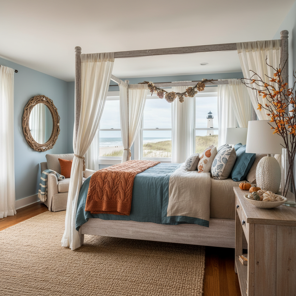 Coastal Fall Master Bedroom