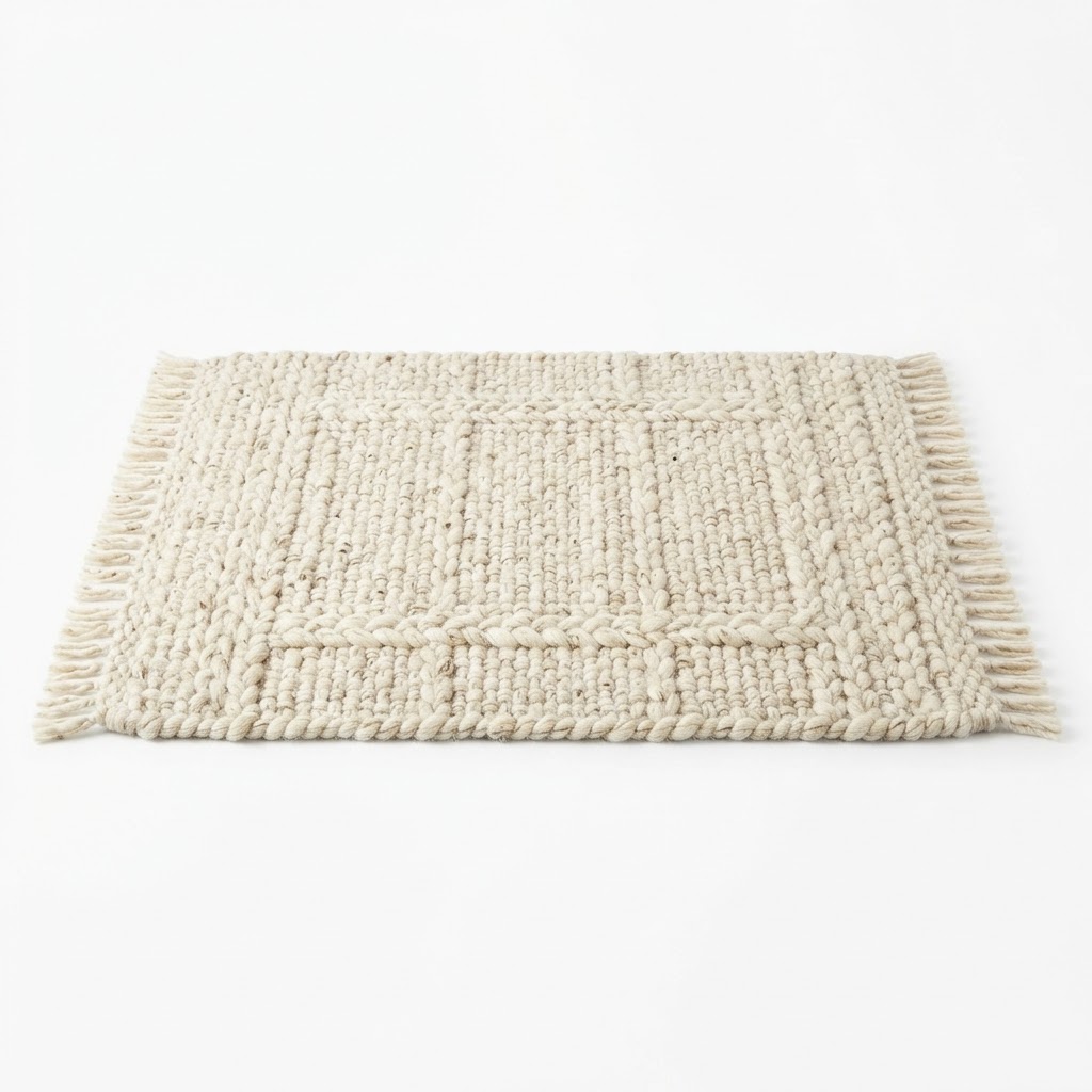 Woven Wool Bathroom Rug