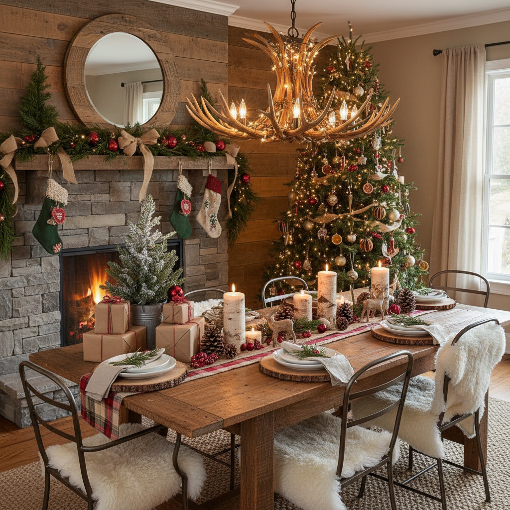 Rustic Christmas Dining Room