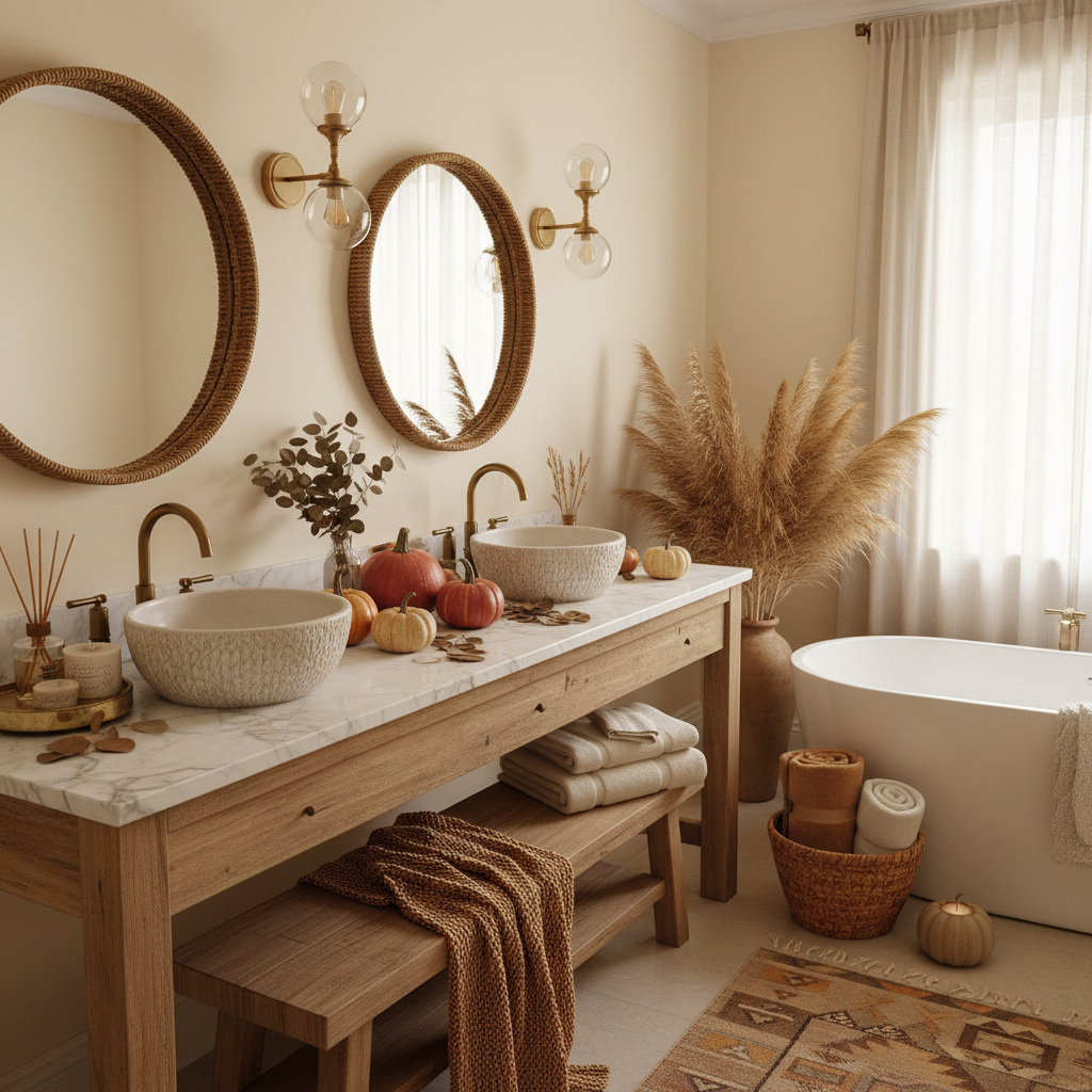 Boho Fall Master Bathroom