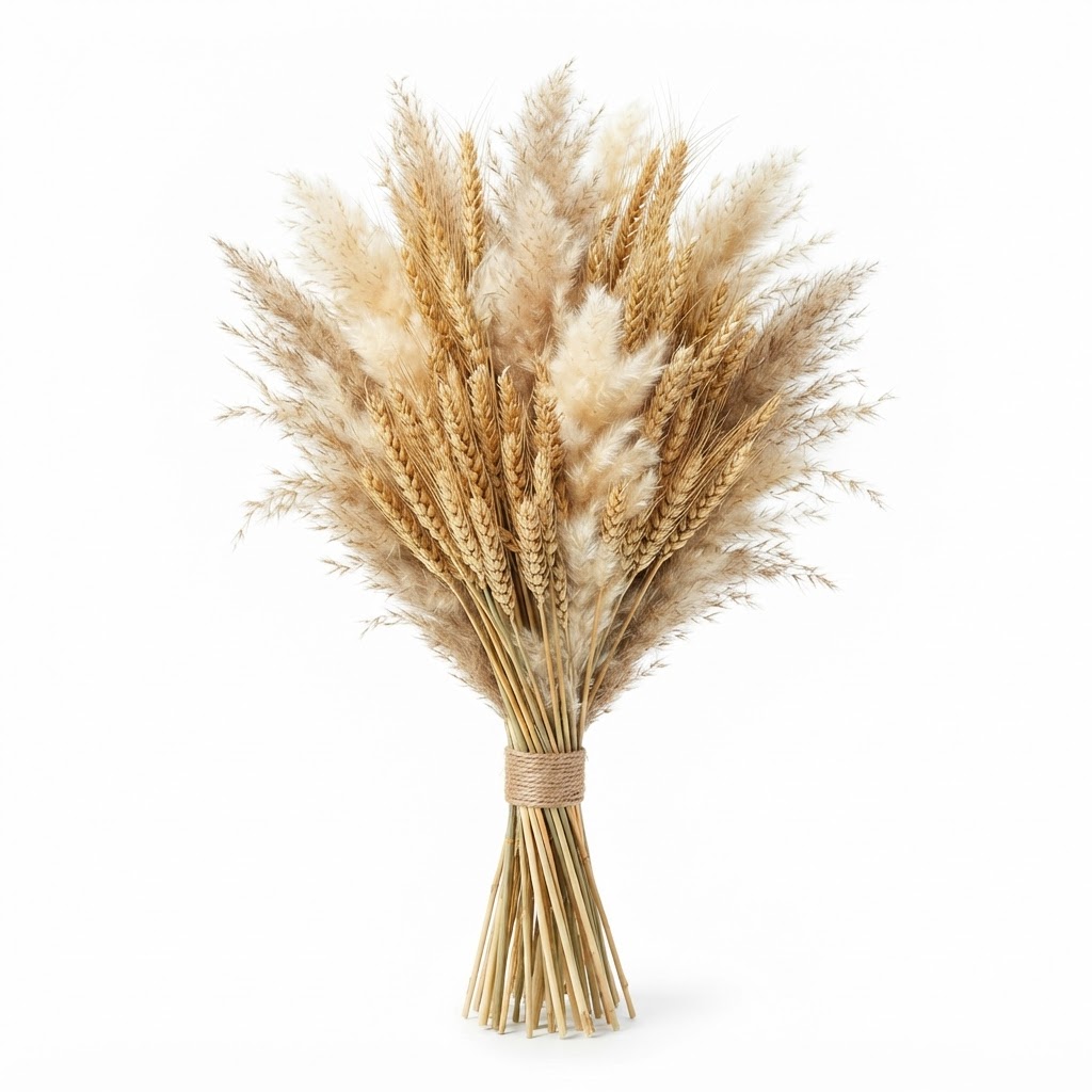 Dried Pampas Grass and Wheat Bouquet