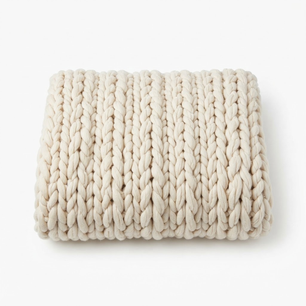 Chunky Knit Cotton Throw