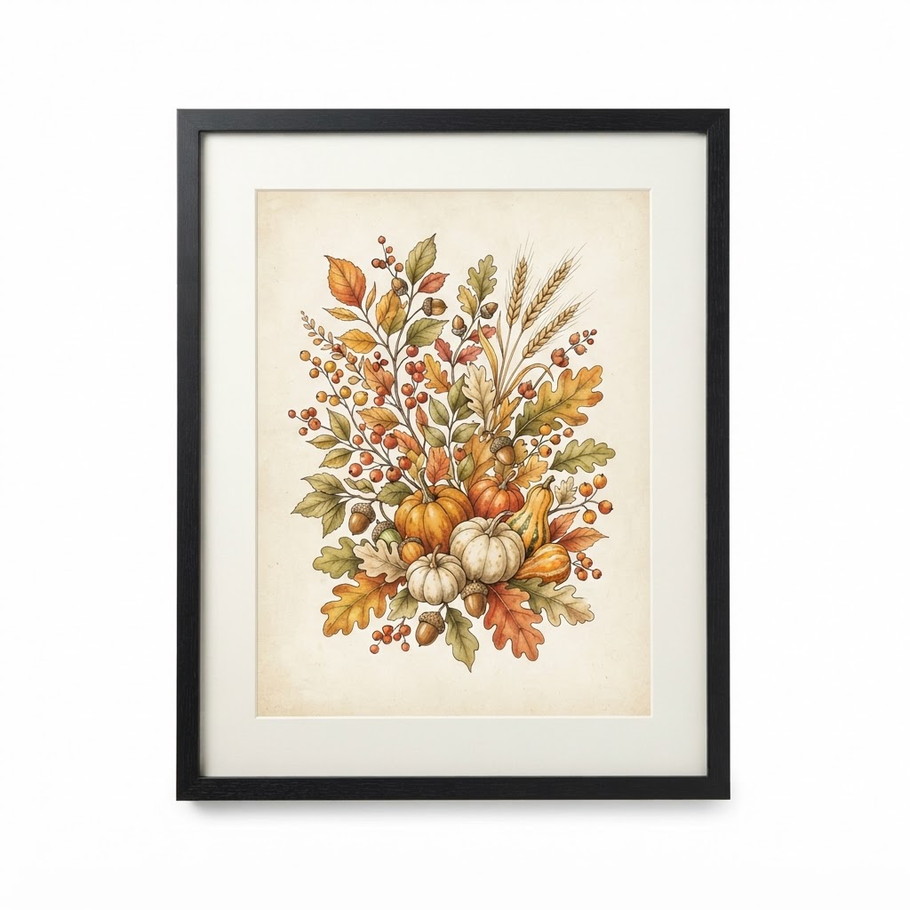 Botanical Print Thanksgiving Wall Art