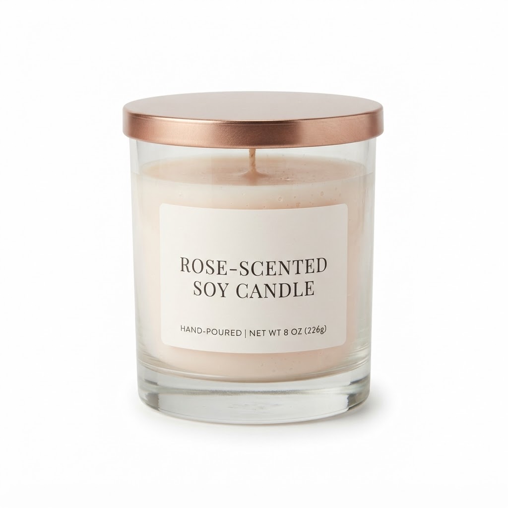 Rose-Scented Soy Candle
