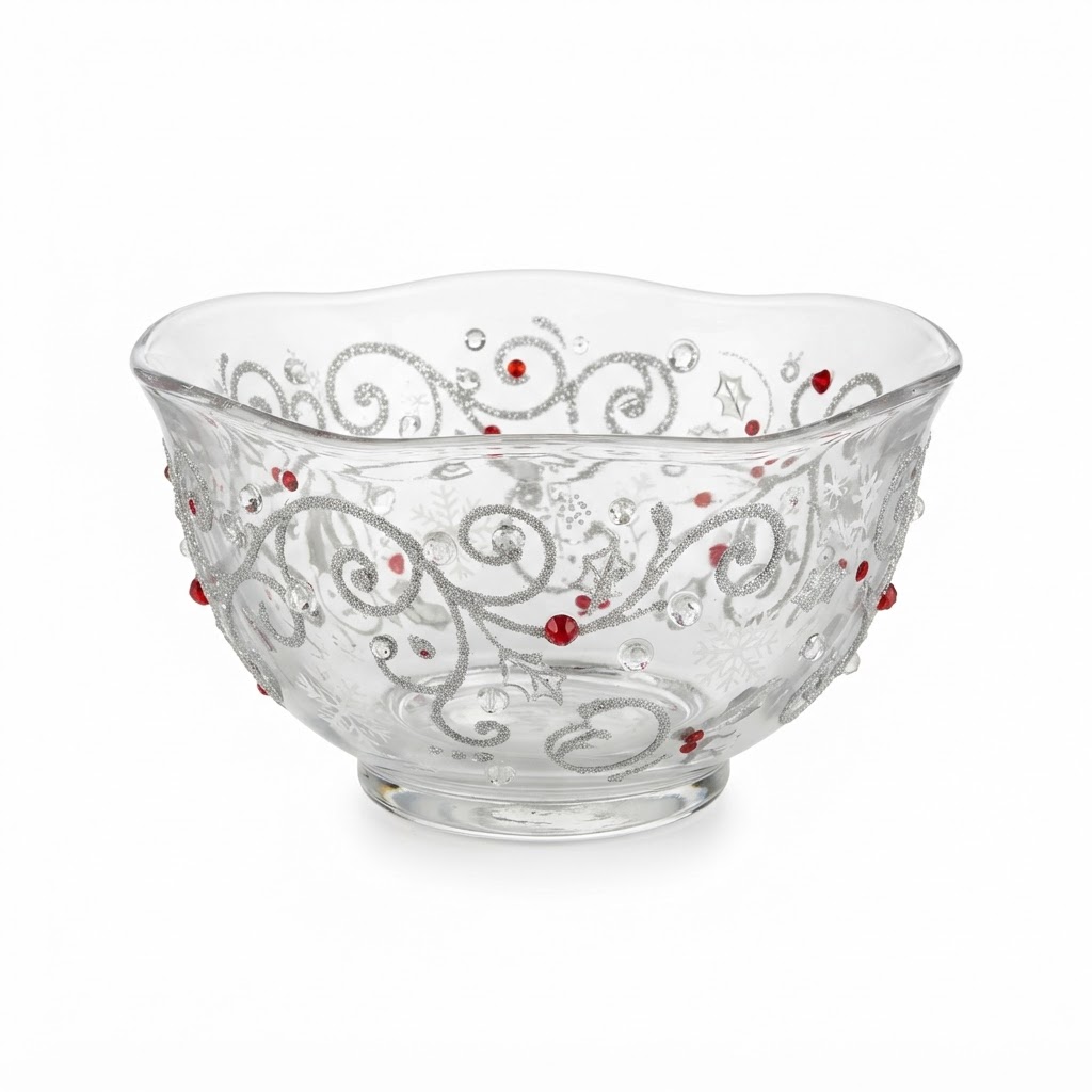 Transitional Glass Decorative Ornament Bowl