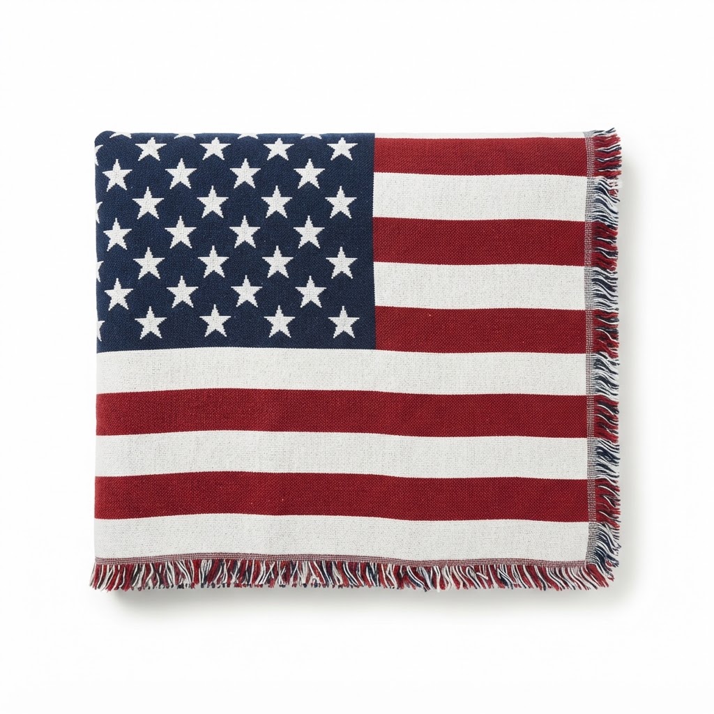 Cotton American Flag Throw