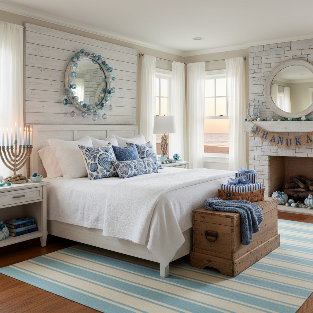 Coastal Hanukkah Master Bedroom