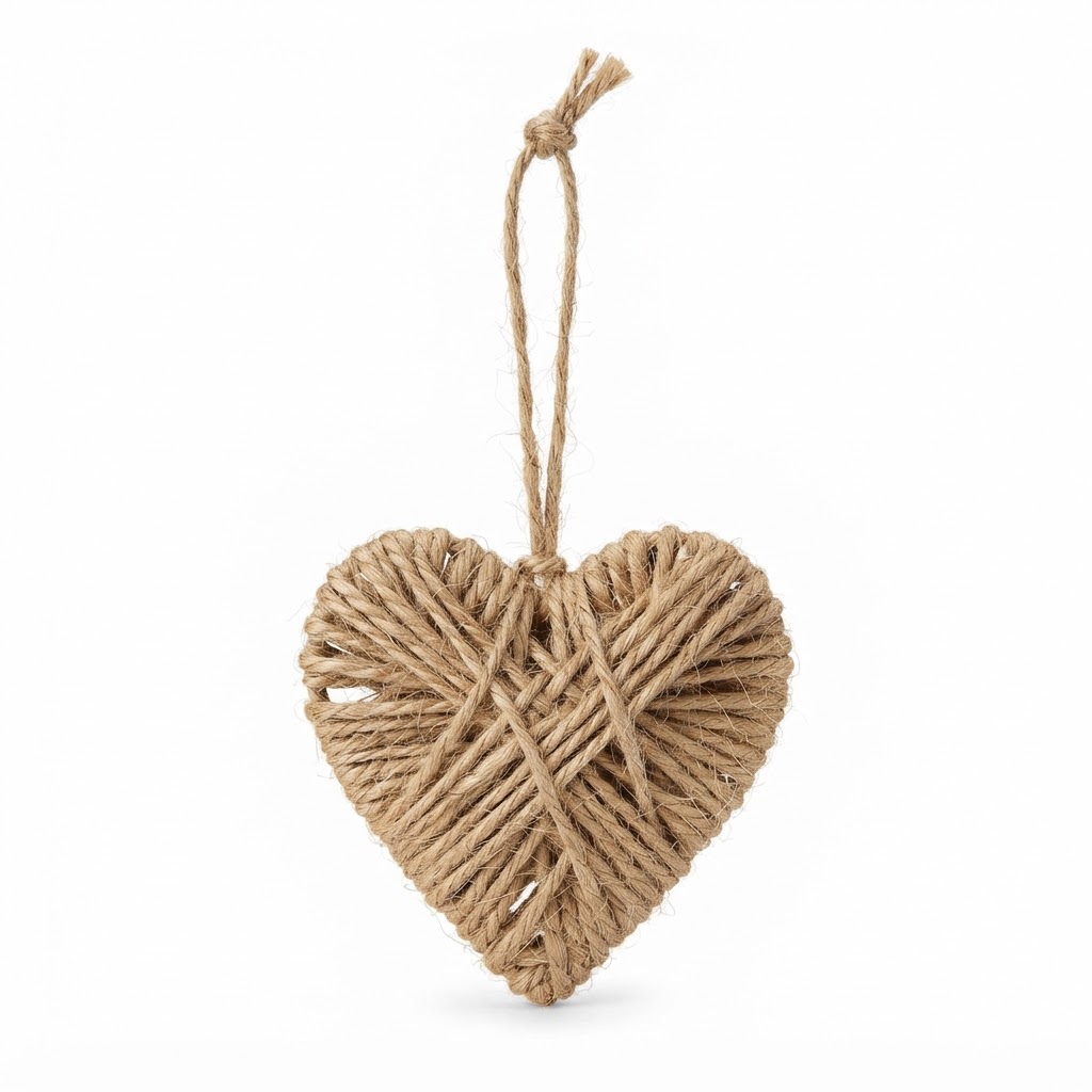 Hanging Twine Heart Ornaments