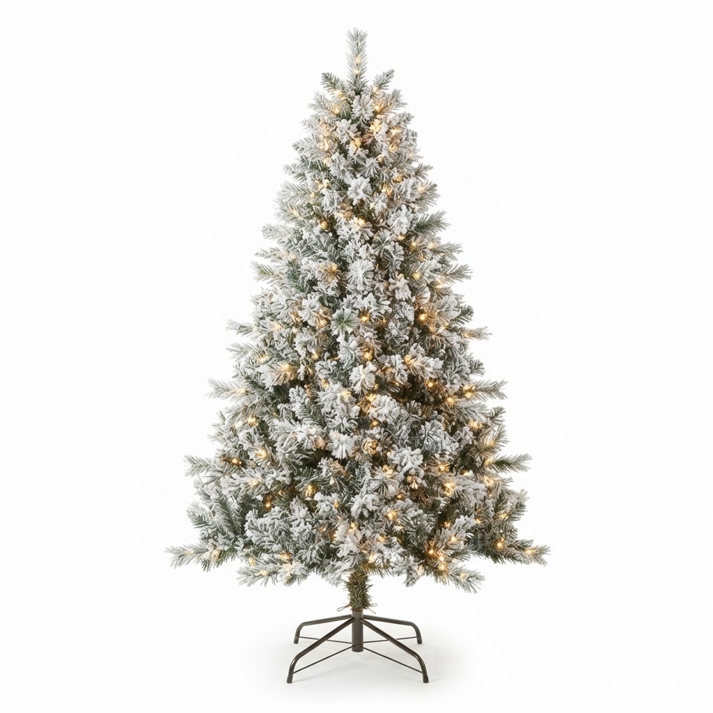Pre-lit Flocked Artificial Christmas Tree