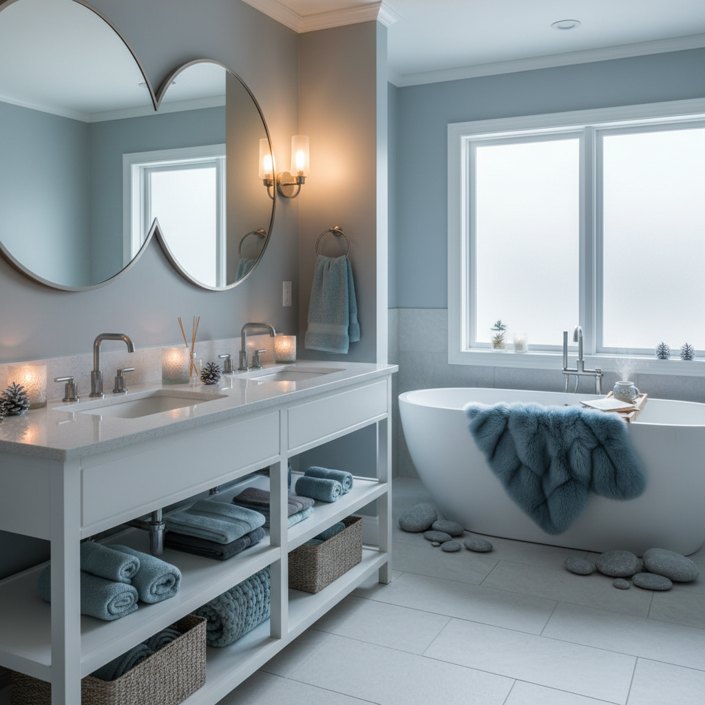 Minimalist Winter Master Bathroom