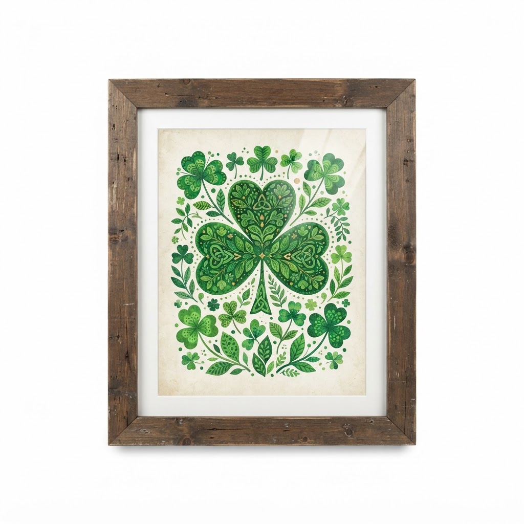 Framed Green Decorative Artwork
