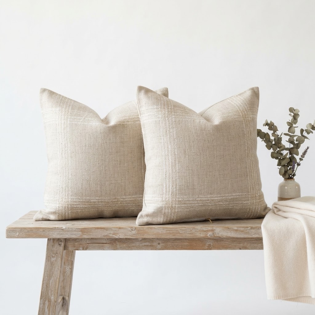 Scandinavian Linen Throw Pillow Covers