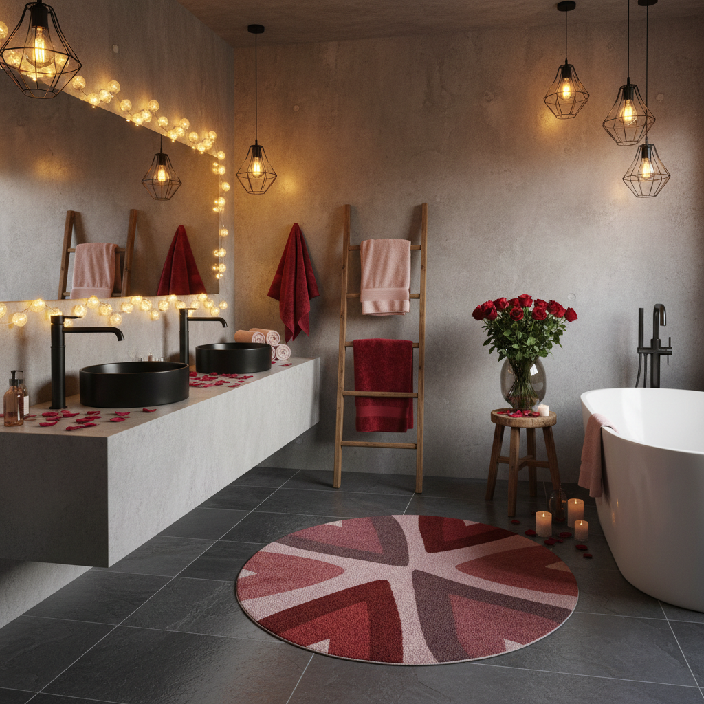 Industrial Valentine's Day Master Bathroom