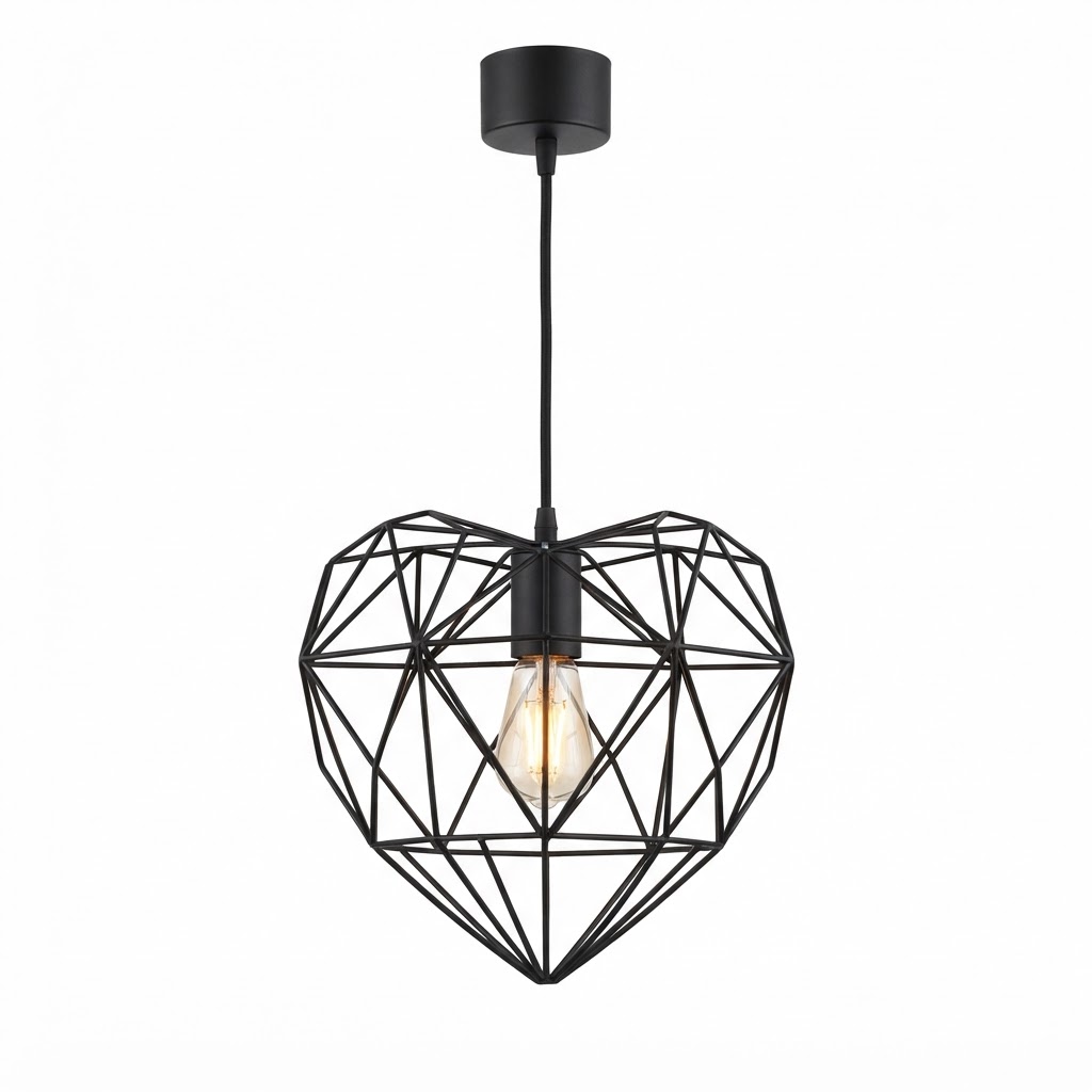 Matte Black Metal Wire Pendant Light