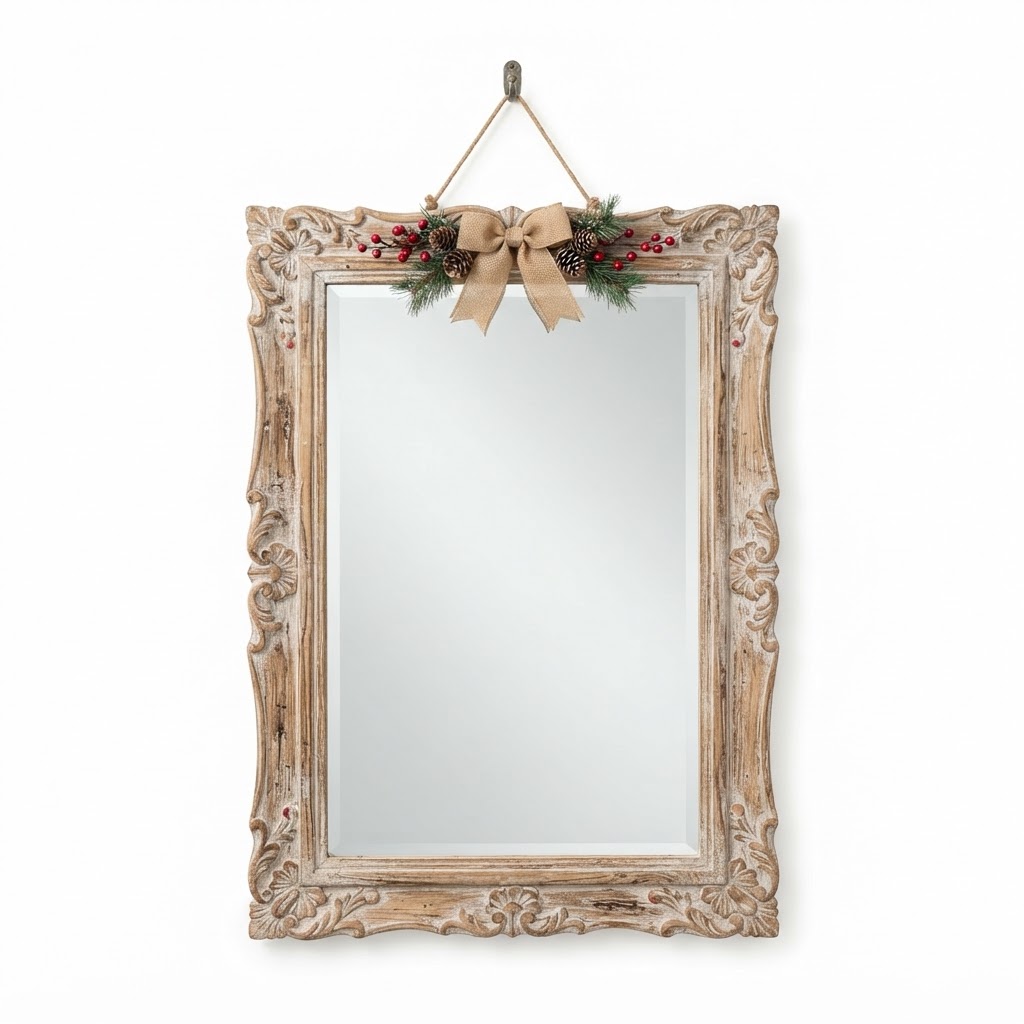 Ornate Wood Frame Wall Mirror