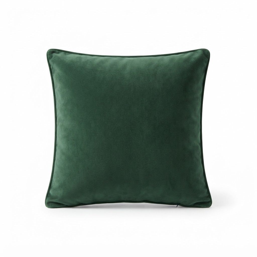 Forest Green Velvet Throw Pillows