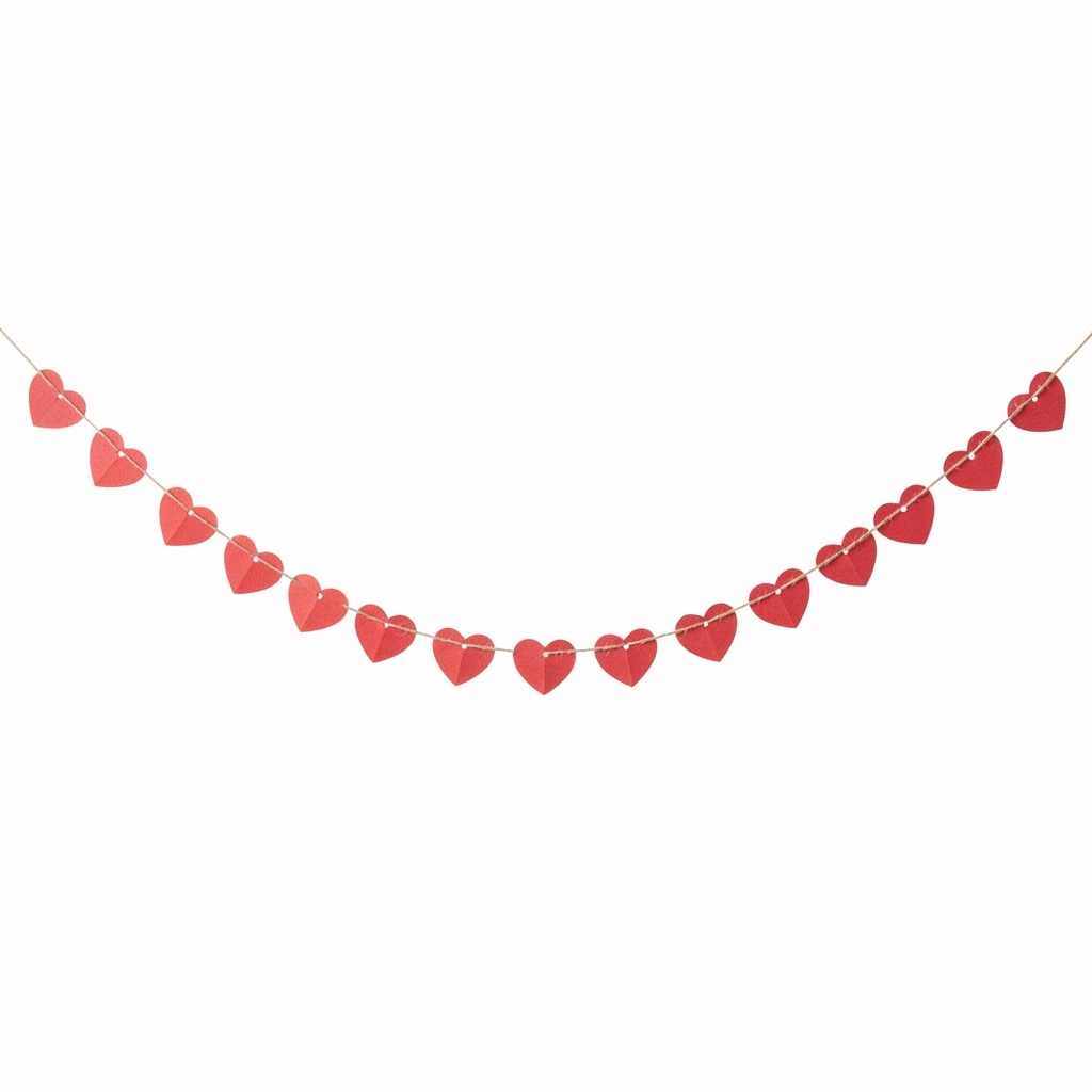 Delicate Paper Heart Garland String