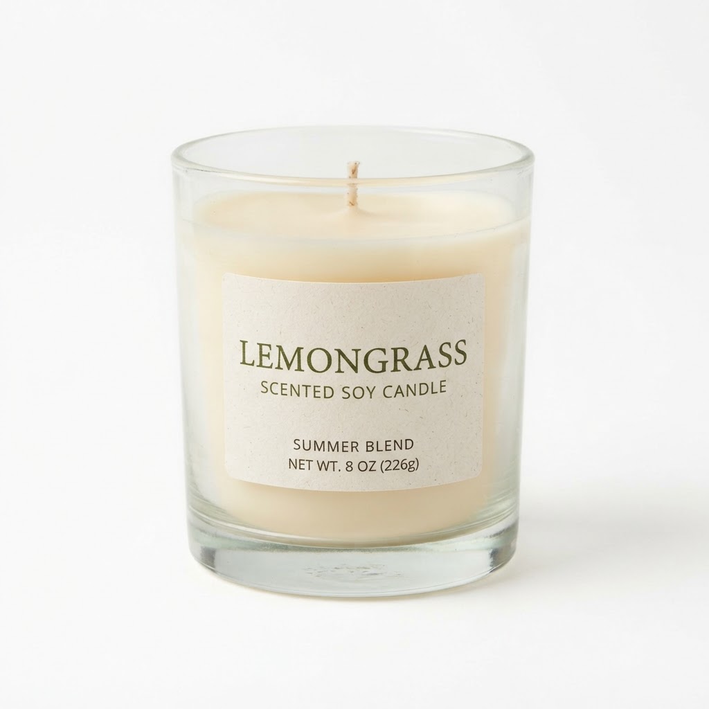 Scented Lemongrass Soy Candle