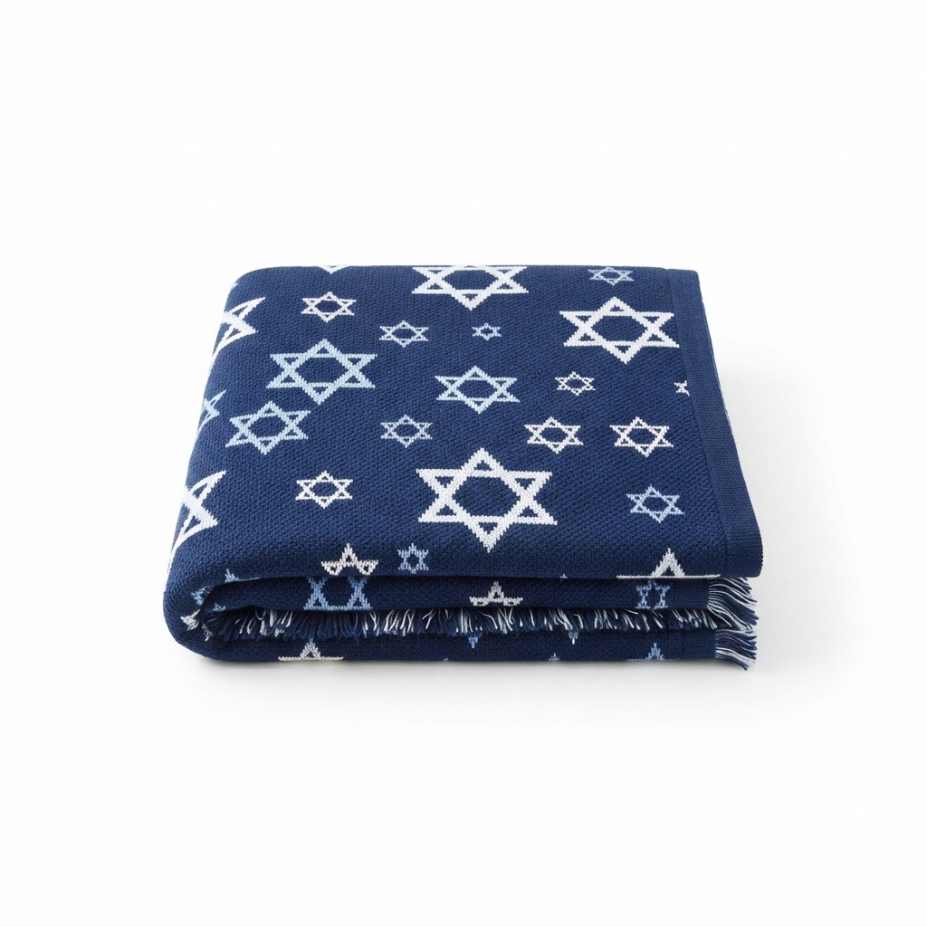 Navy Star Pattern Throw