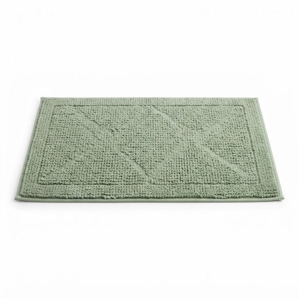 Spring Sage Green Textured Bath Mat