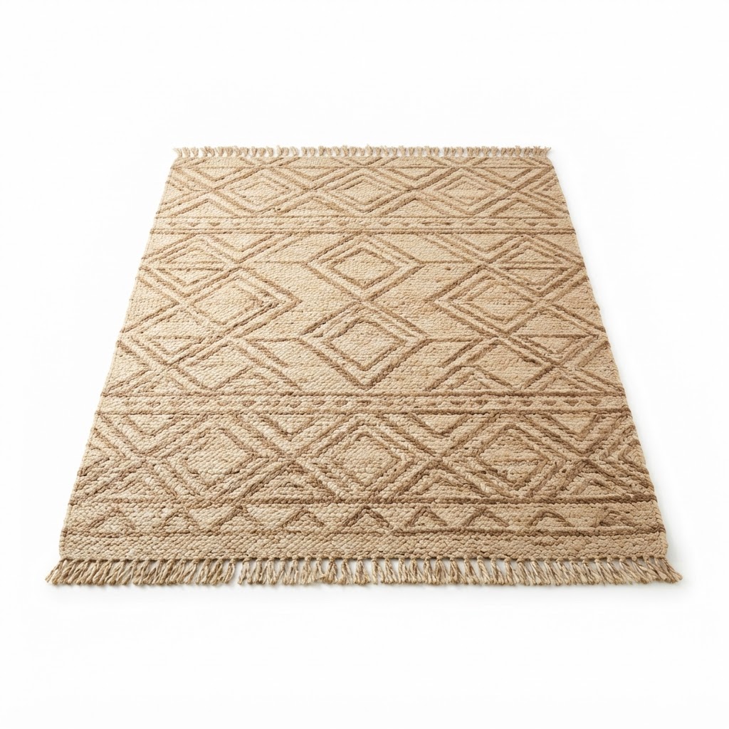 Textured Jute Geometric Rug