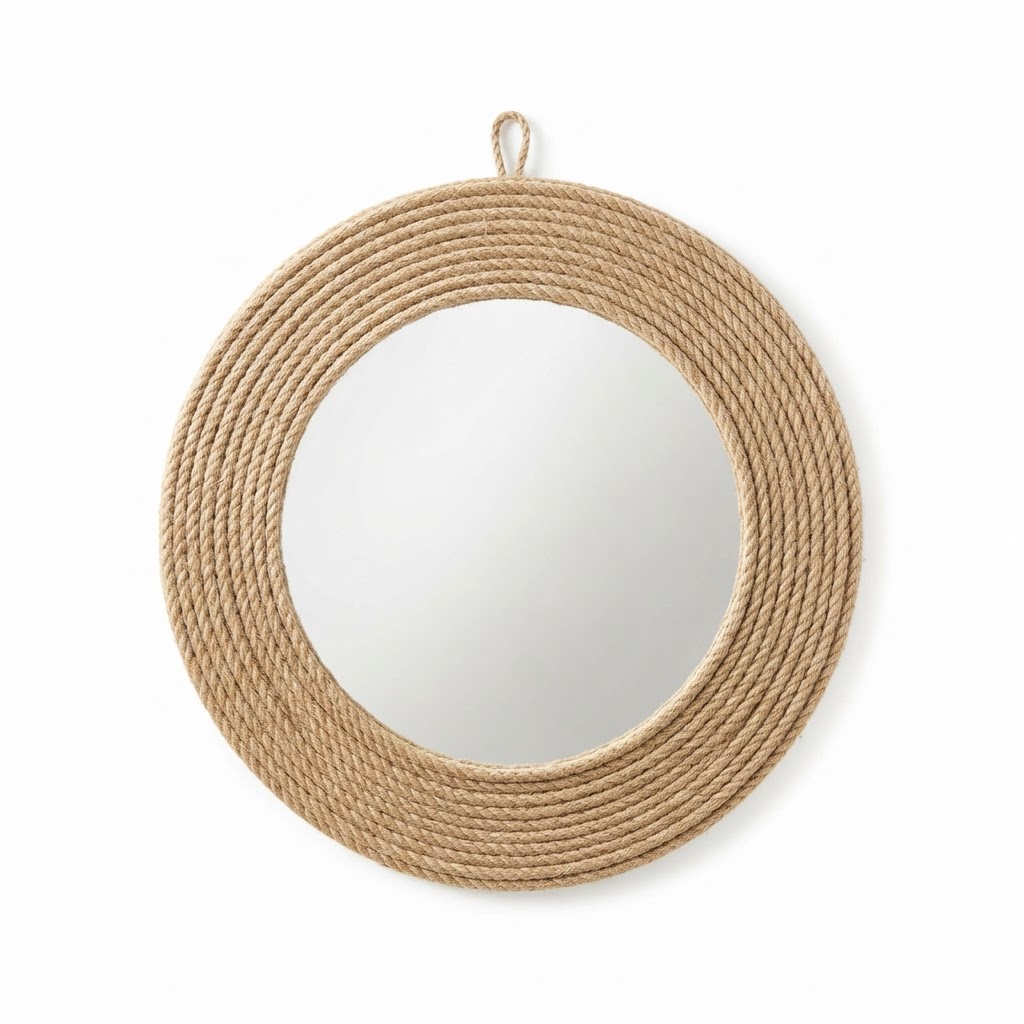 Natural Jute Wrapped Wall Mirror