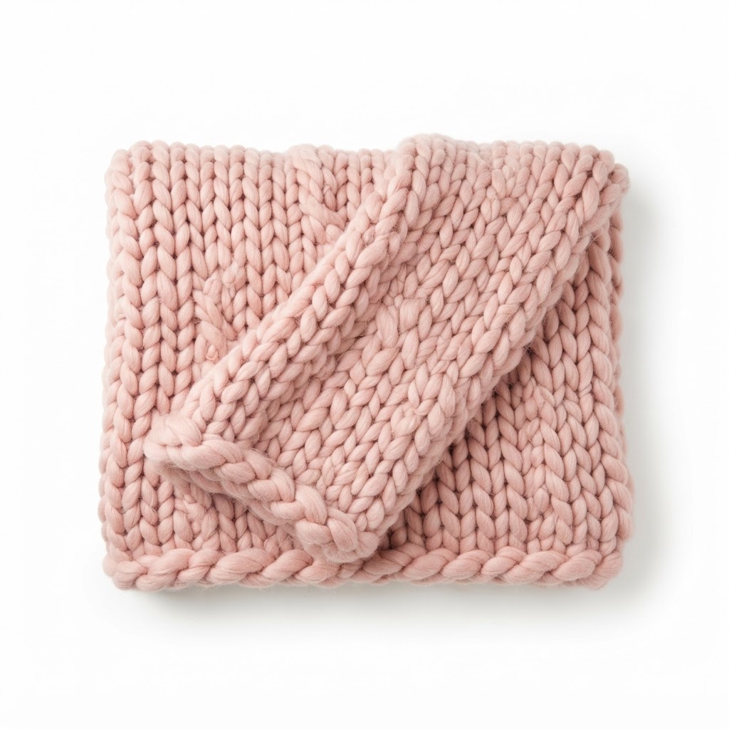 Chunky Knit Blush Throw