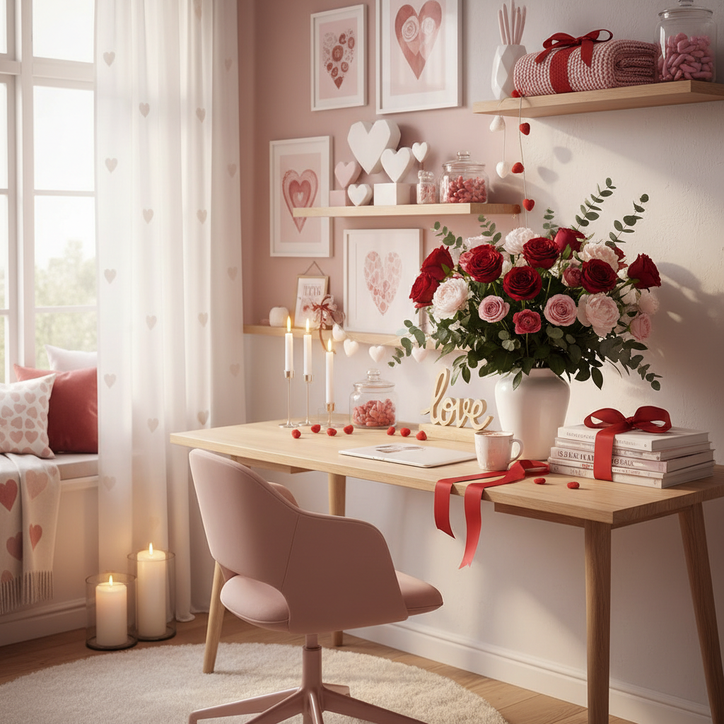 Nordic Valentine's Day Home Office