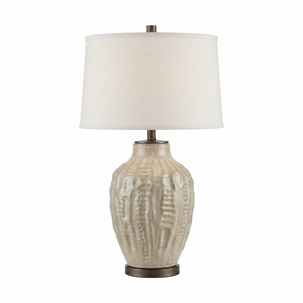 Transitional Textured Ceramic Table Lamp
