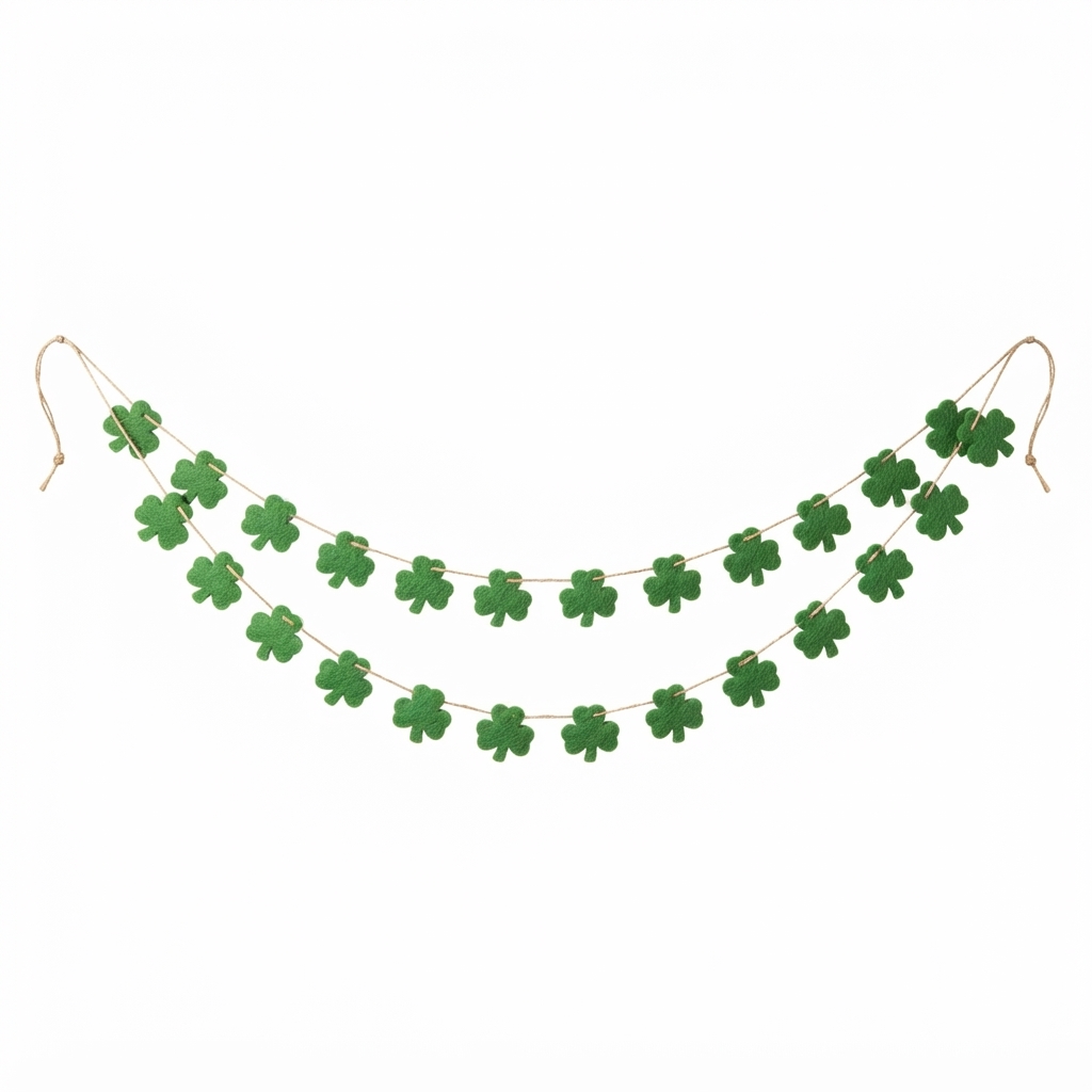 clover green felt garland banner
