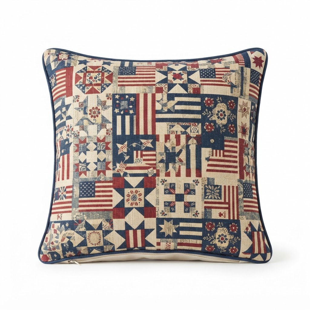 Americana Print Throw Pillows